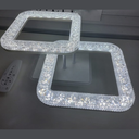Lustra LED Square Dazzle, cu telecomanda, 70W, argintiu, cu trei tipuri de lumina