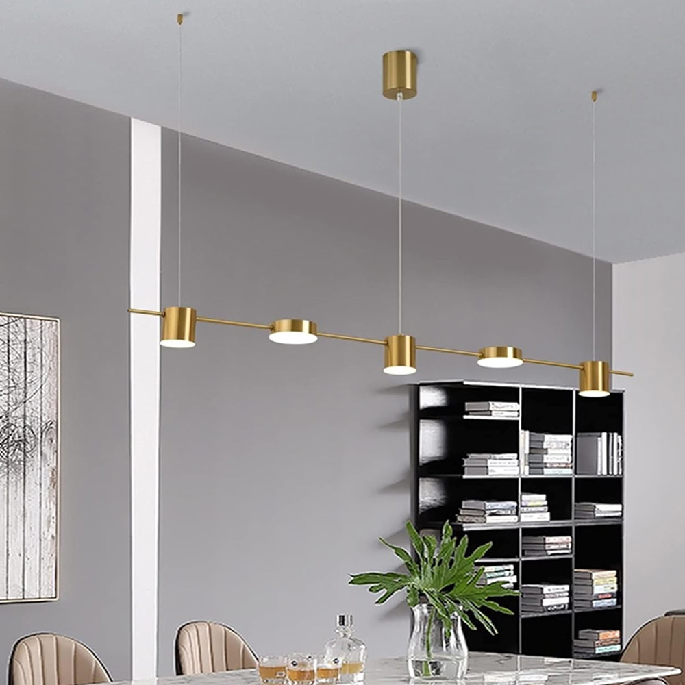 Lustra LED Nordic Gold, suspendata,cu telecomanda, 60W, 3000lm, auriu, cu trei tipuri de lumina