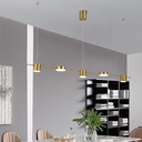 Lustra LED Nordic Gold, suspendata,cu telecomanda, 60W, 3000lm, auriu, cu trei tipuri de lumina