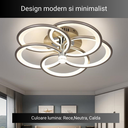 Lustra LED Circle Concept 5, cu telecomanda, 144W, 8000lm, gri, cu trei tipuri de lumina
