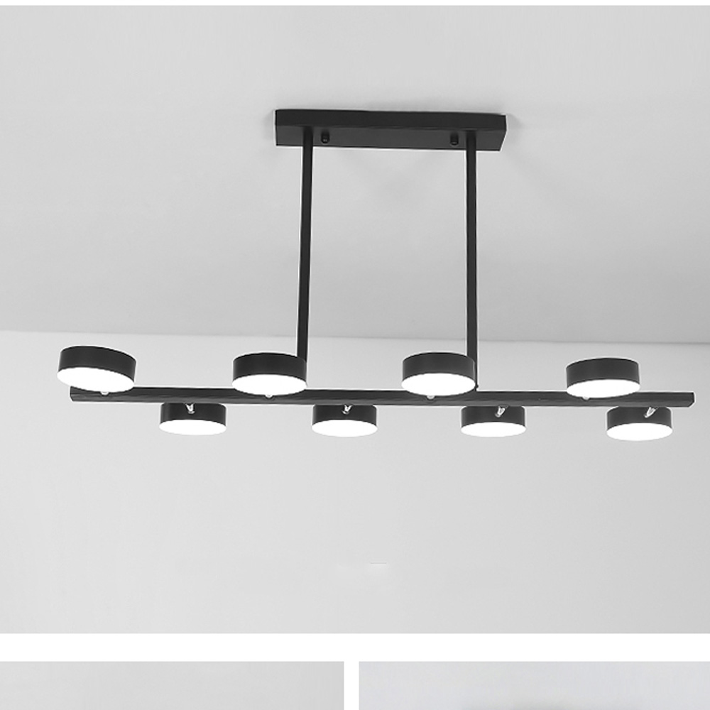 Lustra LED Black Concept 8,  suspendata,cu telecomanda, 140W, 6000lm, negru, cu trei tipuri de lumina