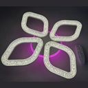 Lustra LED Flower Glow, cu telecomanda, 140W, argintiu, cu trei tipuri de lumina