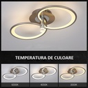 Lustra LED Circle Concept 2, cu telecomanda, 58W, 3000lm, gri, cu trei tipuri de lumina