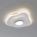 Lustra LED Abstract Glow, cu telecomanda, 124W, 5000lm, alb, cu trei tipuri de lumina