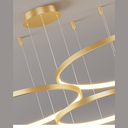Lustra LED Goldish Rings, suspendata, cu telecomanda,204W, iluminat modern, auriu