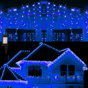 Instalatie tip turturi, Winter Shine, cu 500 leduri, 12m, interconectabil, cu 8 jocuri de lumini, albastru