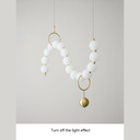 Lustra Modern Celestial, suspendata, stil minimalist, auriu cu alb, bec G9