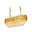 Candelabru Cristal K9 Golden Stick, dulie 10xE14, Auriu Suspendat, diametru 800x300mm
