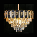 Candelabru Crystal Radiance 600, iluminat modern, E14, negru cu auriu