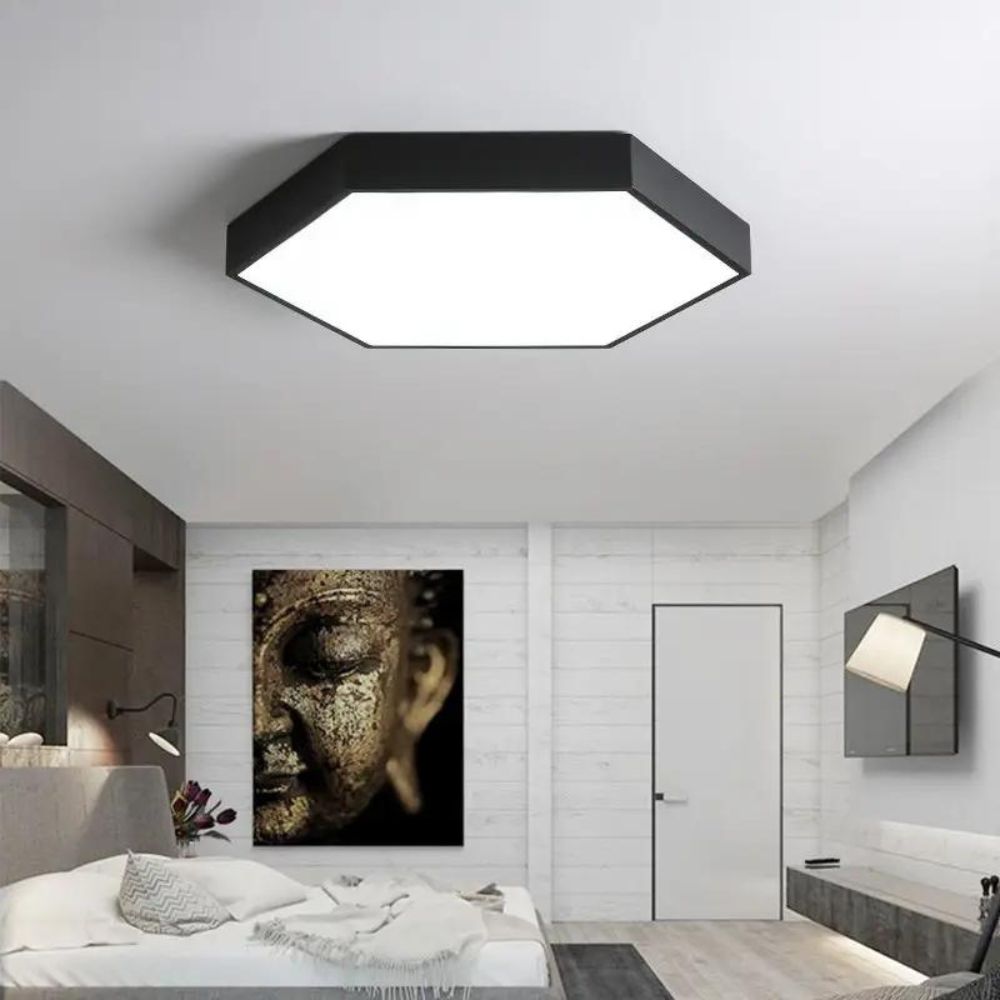 Plafoniera Aplicata LED Light Modern Office, 60W 4800Lm, Neagra, 6000K Lumina Rece