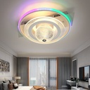 Lustra LED Digital Circle, cu telecomanda, 66W, 3000lm, alb, cu 3 moduri de iluminare