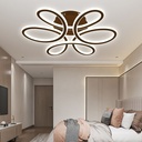 Lustra LED Circular Flower cu telecomanda, 230W, dimabila, maro, cu trei tipuri de lumina