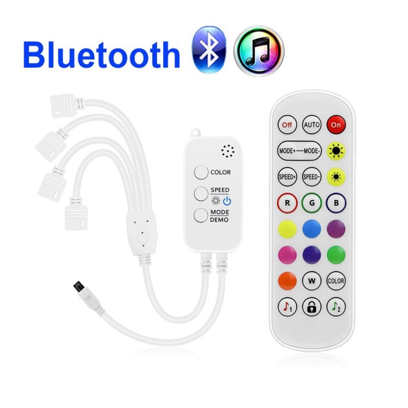 Controler Banda LED RGB cu Bluetooth si telecomanda, alimentare 4 benzi