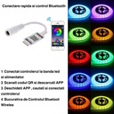 Controler mini Banda LED RGB cu Bluetooth si QR