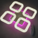 Lustra LED Square Concept Glow, cu telecomanda, 140W, alb, cu 3 moduri de iluminare