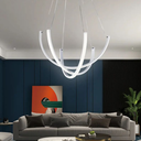 Lustra LED Creative Design, cu telecomanda, 122W, alb, cu 3 moduri de iluminare