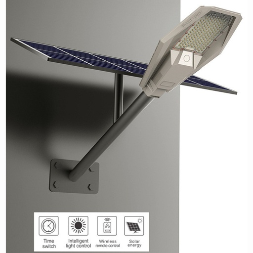 [LOG-XJS-200] Lampa Solara LED 200W, Iluminat Stradal cu Panou Solar si Consola de Prindere, LED SMD2835 192 LED-uri
