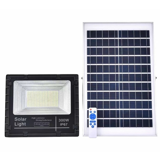 [LOG-GPL-400W] Proiector Solar LED 400W, Iluminat Perimeral, cu Panou Solar 6V 30W, Acumulator 30000mA, si Telecomanda, Negru